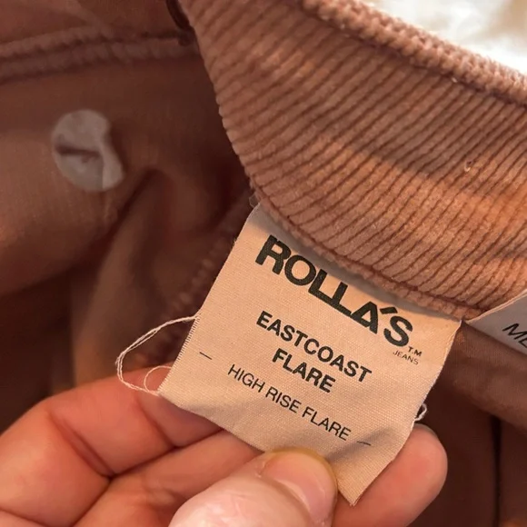 ROLLA'S Dusty Pink Corduroy Flare Jeans - Picture 6 of 11
